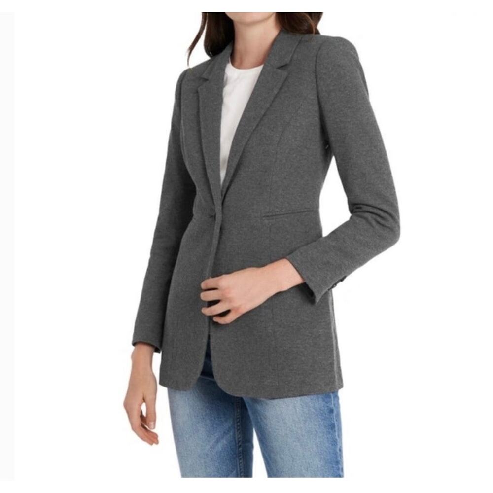 Court & Rowe Waffle Knit Single Button Blazer Gray Women's Size Large